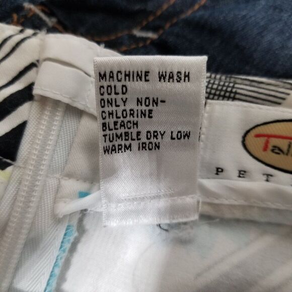 Talbots Mid Century Modern A line Skirt Blue White Women's 8P - Picture 3 of 7